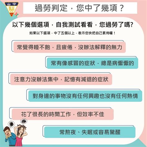 過勞判定，您中了幾項？ 中山醫職業衛生護理中心