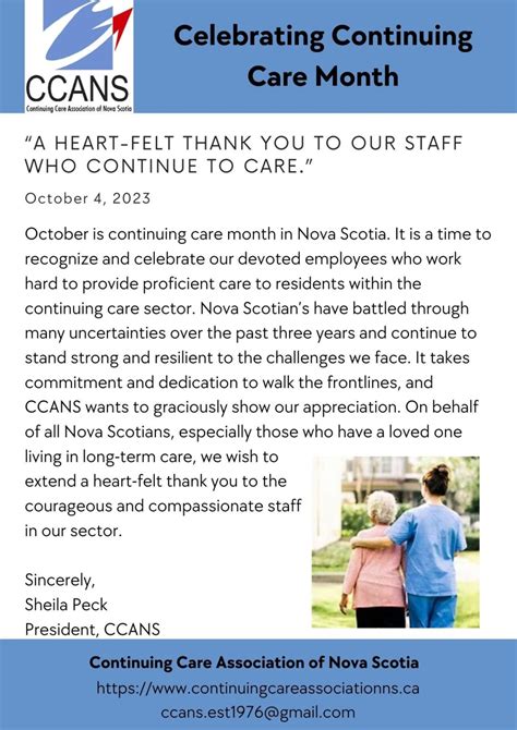 Celebrating Continuing Care Month Continuing Care Association Of Nova Scotia