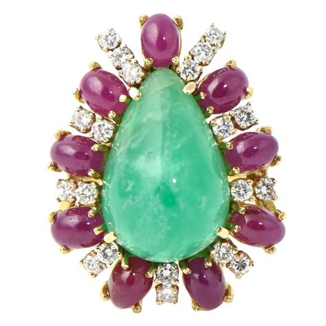 Bulgari Ruby Emerald Diamond Gold Dolce Vita Ring At Stdibs