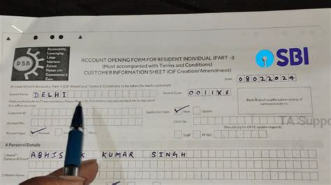 Sbi Account Opening Form Fill 2024 How To Fill Sbi Account Open Form