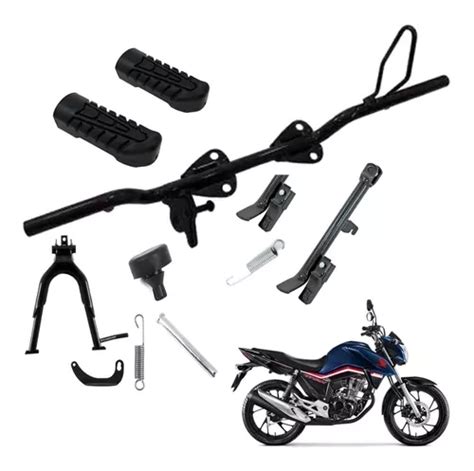 Kit Cavalete Central Pino Lateral Estribo Moto Titan Fan