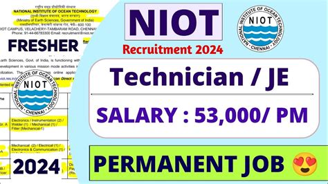 Niot Recruitment Technician Je Fresher Job Vacancy Latest