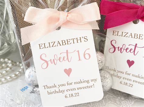 Sweet 16 Party Favors Bags Sweet Sixteen Birthday Party Favor Bags