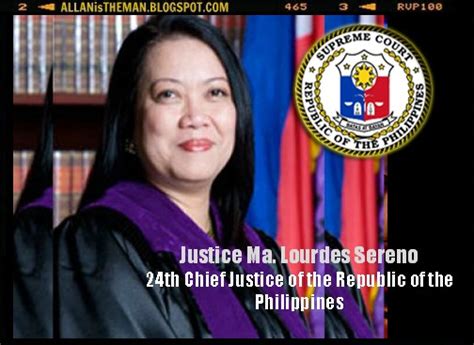 Justice Maria Lourdes Sereno Is The New Chief Justice ALLAN THE MAN