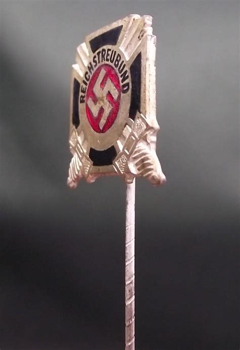 Crow Valley Militaria WW2 German Stick Pin Reichstreubund Membership