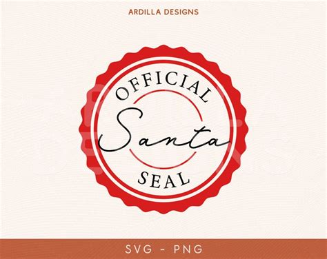 Official Santa Stamp SVG PNG Santa Seal of Approval Cut Files or Clipart Instant Download ...