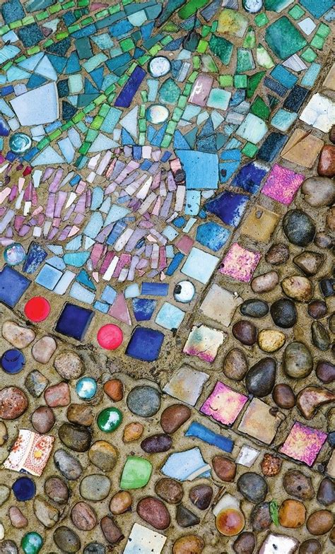 Natural Pebble Mosaic Art Complex Pattern Different Kinds Of Colors And