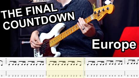 Europe The Final Countdown Bass Cover Play Along Tabs Youtube