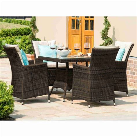 Maze Rattan La 4 Seat Square Dining Set Garden Street