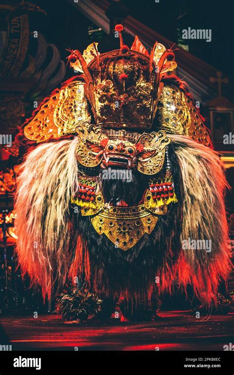 Bali Dancer Barong Kecak Dance Costume Disguise Stock Photo Alamy