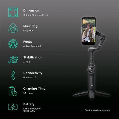 Buy Dji OSMO 6 3 Axis Gimbal For Mobile ActiveTrack 5 0 Slate Grey