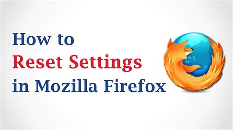 Restore Firefox Defaults Reelatila