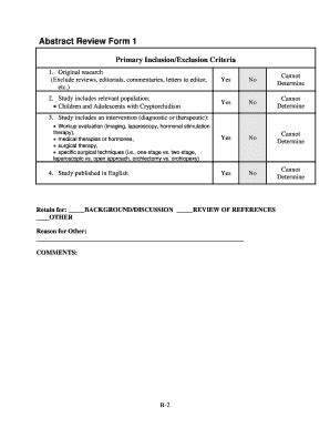 Fillable Online Ncbi Nlm Nih Abstract Review Form 1 Ncbi Nlm Nih Fax