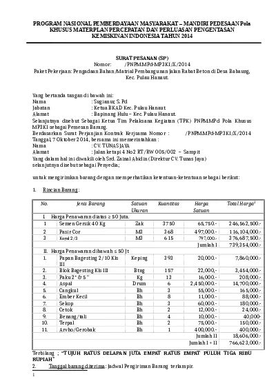 Detail Contoh Surat Pesanan Pengadaan Barang Koleksi Nomer 26