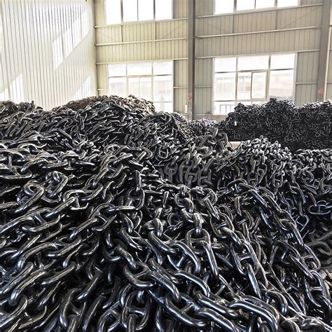 Black Bitumen Stud Link Anchor Chain For Marine Ship Boat Yacht Mooring