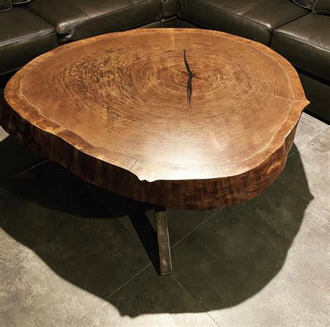 Live Edge Claro Walnut Coffee Table Over 150 Years Old Timberwolf Slabs