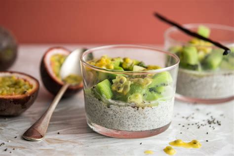 Recette Chia Pudding Au Lait De Coco Kiwi Et Fruit De La Passion