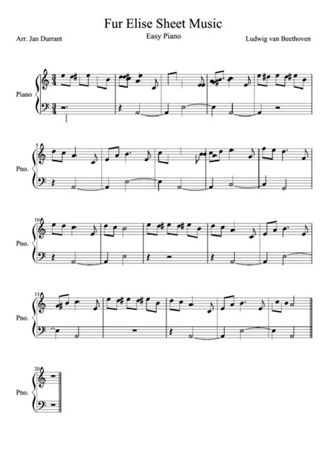 Fur Elise Sheet Music Beethoven Printable Pdf Download
