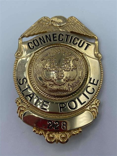 Obsolete Connecticut State Police Badge Issue Numbered 228 USA