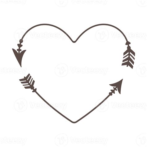 Hipster Heart Arrow Frame Arrows In Boho Style Tribal Arrows 22386216 Png