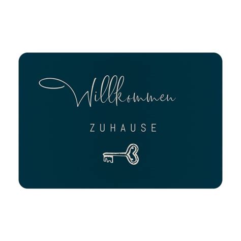 Fu Matte Aus Filz Willkommen Zuhause X Cm Print Royal