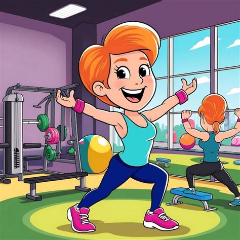 Escenas De Dibujos Animados Humor Sticos Para El Gimnasio Para La