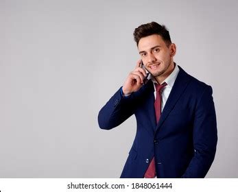 Elegant Man Talking Through Phone Images Stock Photos Vectors