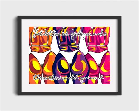 Fat Bottomed Girls Poster Funky Colourful Multi Babe Print Etsy