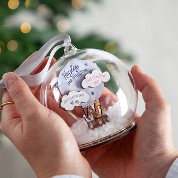 Hot Air Balloon First Christmas Baby Details Bauble By No Ordinary Gift Notonthehighstreet