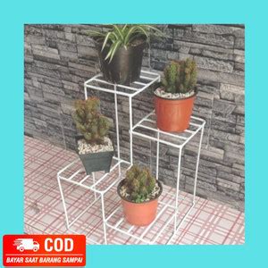 Jual Tatakan Pot Bunga Rak Besi Dekorasi Standing Planter Holder