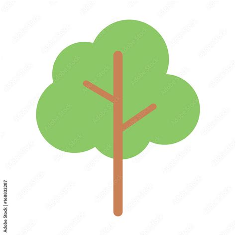 Vecteur Stock Simple Cartoon Tree Plant Flat Vector Color Icon For