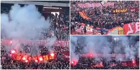 Gli Ultras Della Stella Rossa Bruciano Lo Striscione Dei Fedayn In Curva