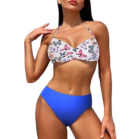 DENGDENG Women S Bikini Sets Sexy High Waisted Sexy Two Piece Bathing