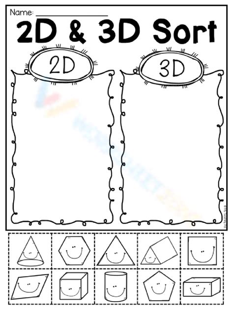 2D And 3D Sort Worksheet