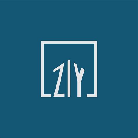 ZY Initial Monogram Logo Real Estate In Rectangle Style Design 21163528