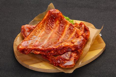 Raw Marinated Pork Ribs Stock Image Image Of Portion 167130307