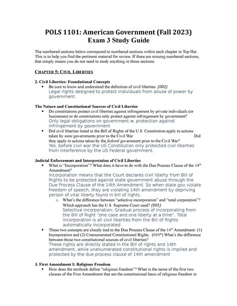 Exam Study Guide F Pol Pols American Government Fall