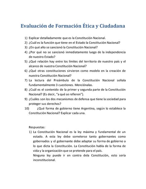 Evaluación de Formación Ética y Ciudadana Evaluación de Formación