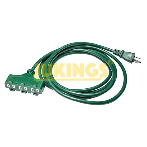 14 3 6ft Heavy Duty 220v Outdoor Power Cord Multi Socket Extension Oem Sleeve Card Green Ac Nema