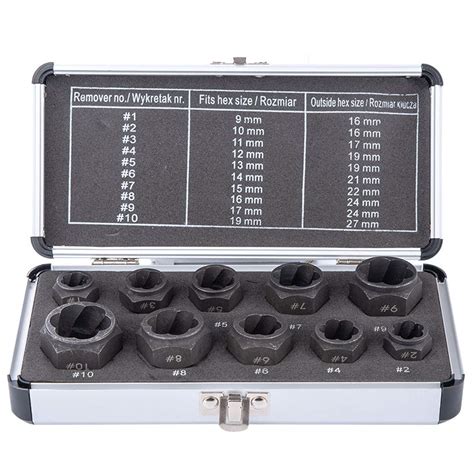 Buy Impact Nut Bolt Extractor Tool Set 10 Pieces Bolt Nut Removal