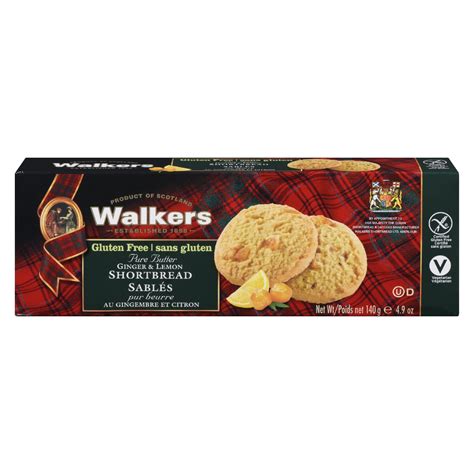 Amazon Walkers Gluten Free Pure Butter Ginger Lemon Shortbread