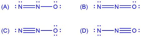 Identify the lowest-energy Lewis structure for nitrogen oxide. (Formal ...