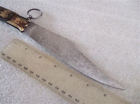 Very Large Antique Locking Navaja Spanish Folding Fighting Knife 14