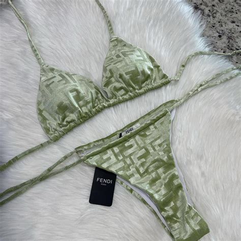 Fendi Velvet Two Piece Bikini Size S M L Color Depop