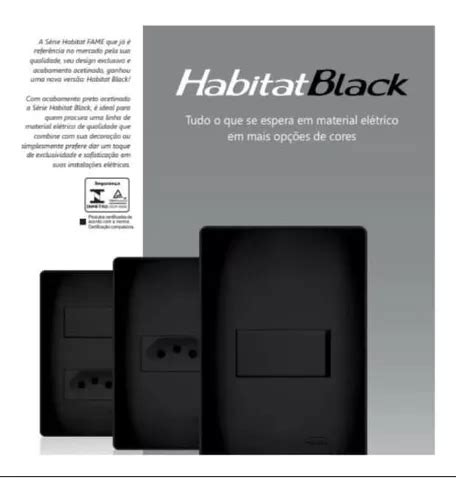 Tomada A X Habitat Black Preta Fame Facil Instala O Mebuscar Brasil