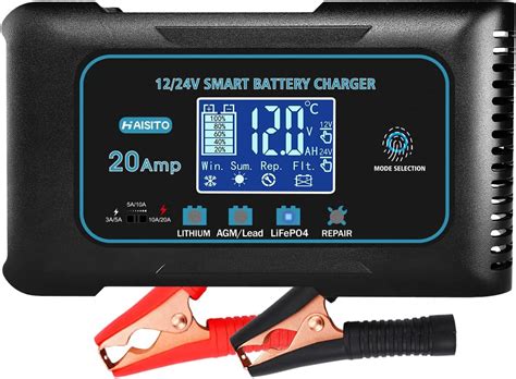 Haisito Chargeur Batterie Voitures V V A Chargeur Batterie Auto