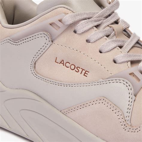 Womens Court Slam Nubuck Leather Trainers Lacoste