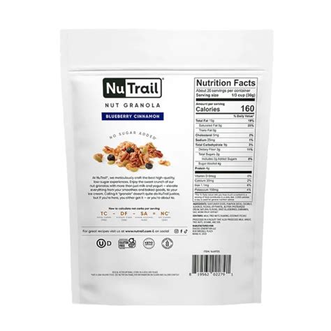 Nu Trail Keto Blueberry Cinnamon Nut Granola Zhicay Foods