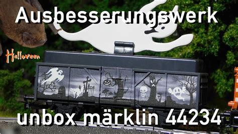 Ausbesserungswerk H0 Märklin unbox 44234 Halloween 2023 Güterwagen m