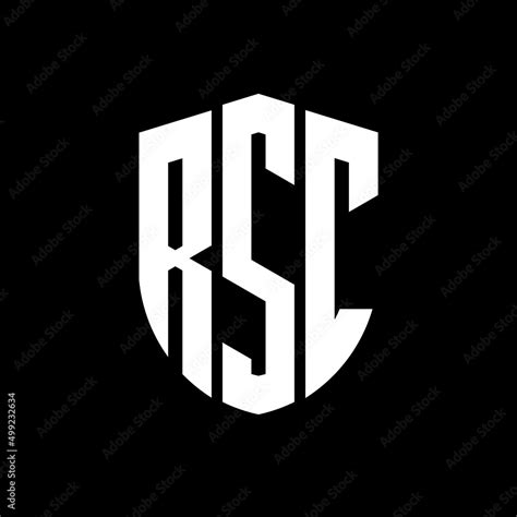 RSC letter logo design. RSC modern letter logo with black background ...